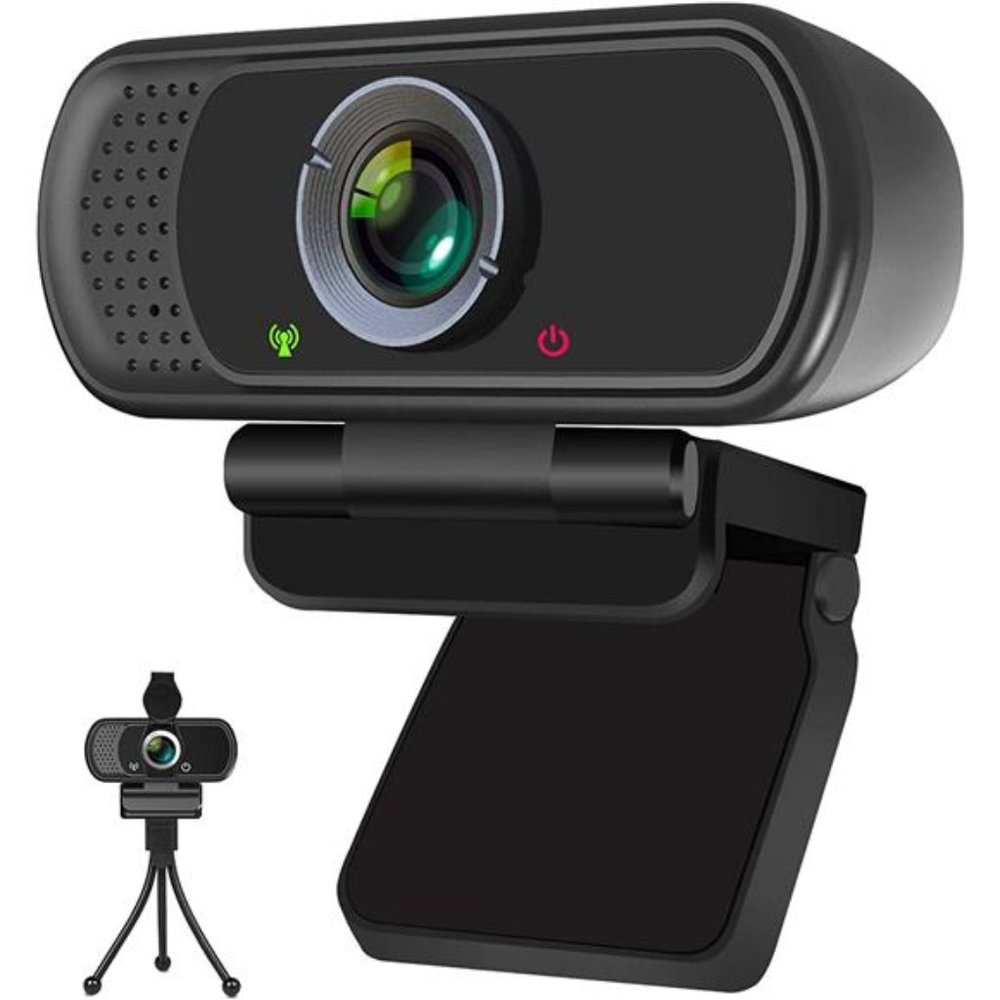HD Webcam 1080P with Privacy Shutter and Tripod Stand